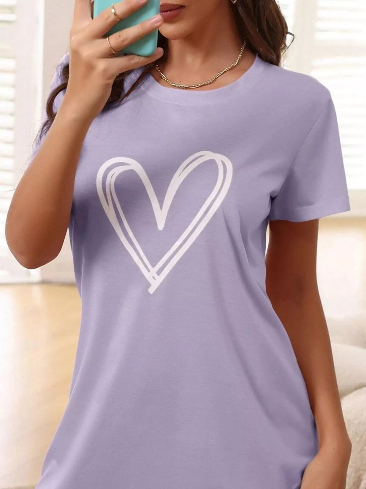 Heart Short Sleeve Lounge Dress