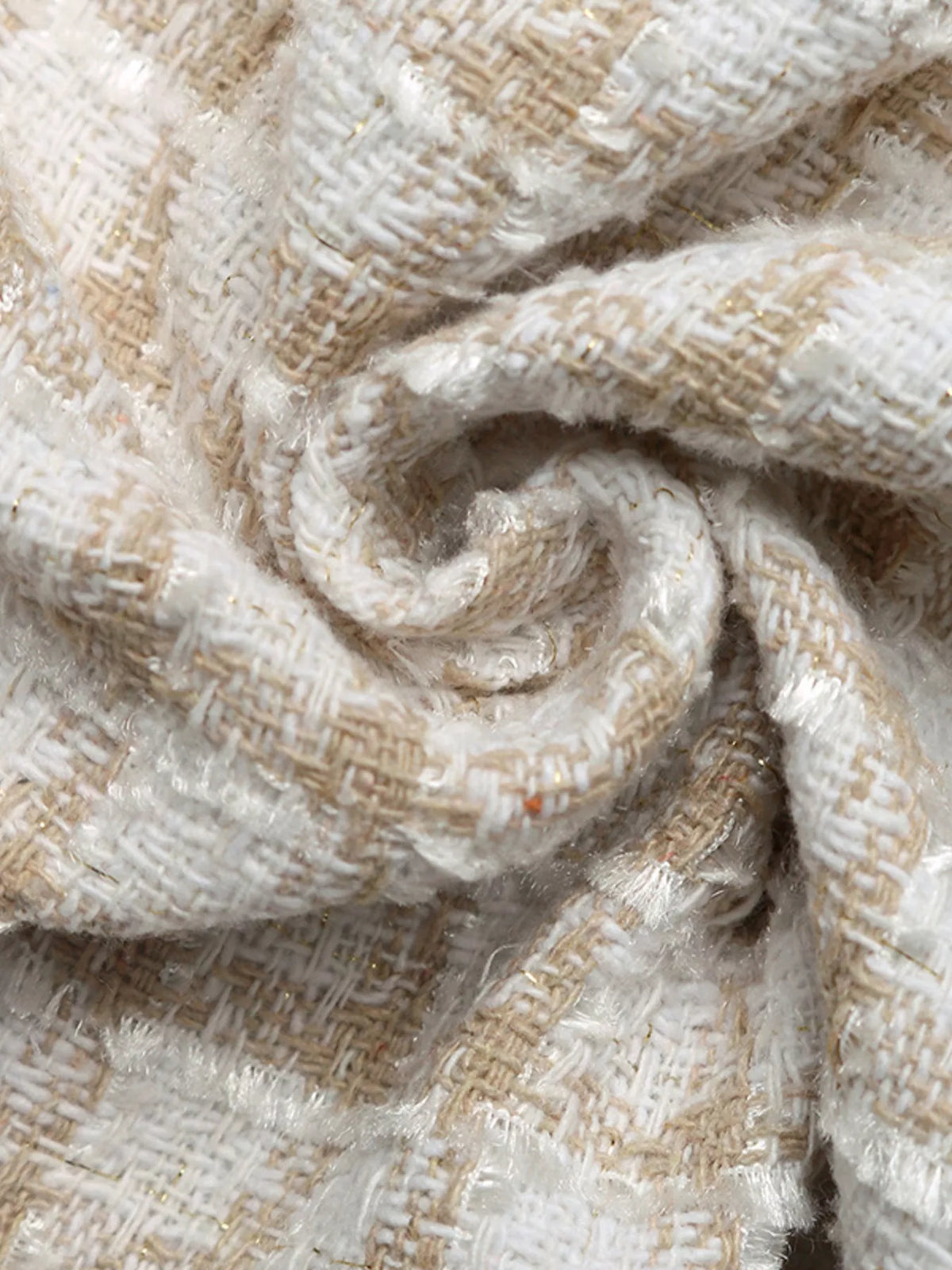 Pearl Trim Button Up Tweed Outerwear - Lilixa.store