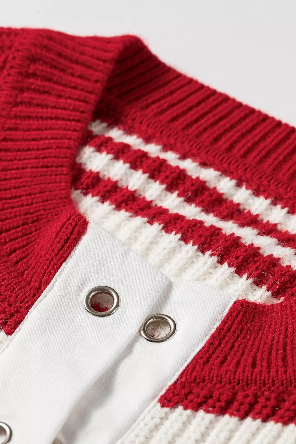 Striped Colorblock V Neck Long Sleeve Shift Sweater