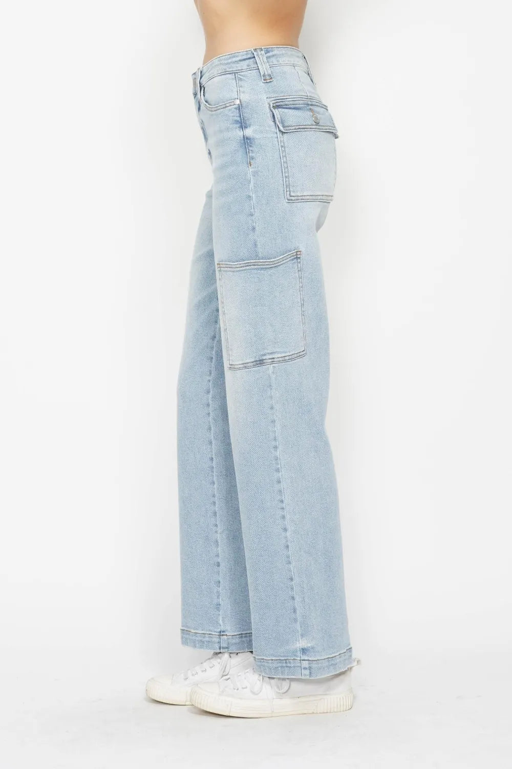 Judy Blue Full Size High Waist Straight Cargo Jeans - Lilixa.store