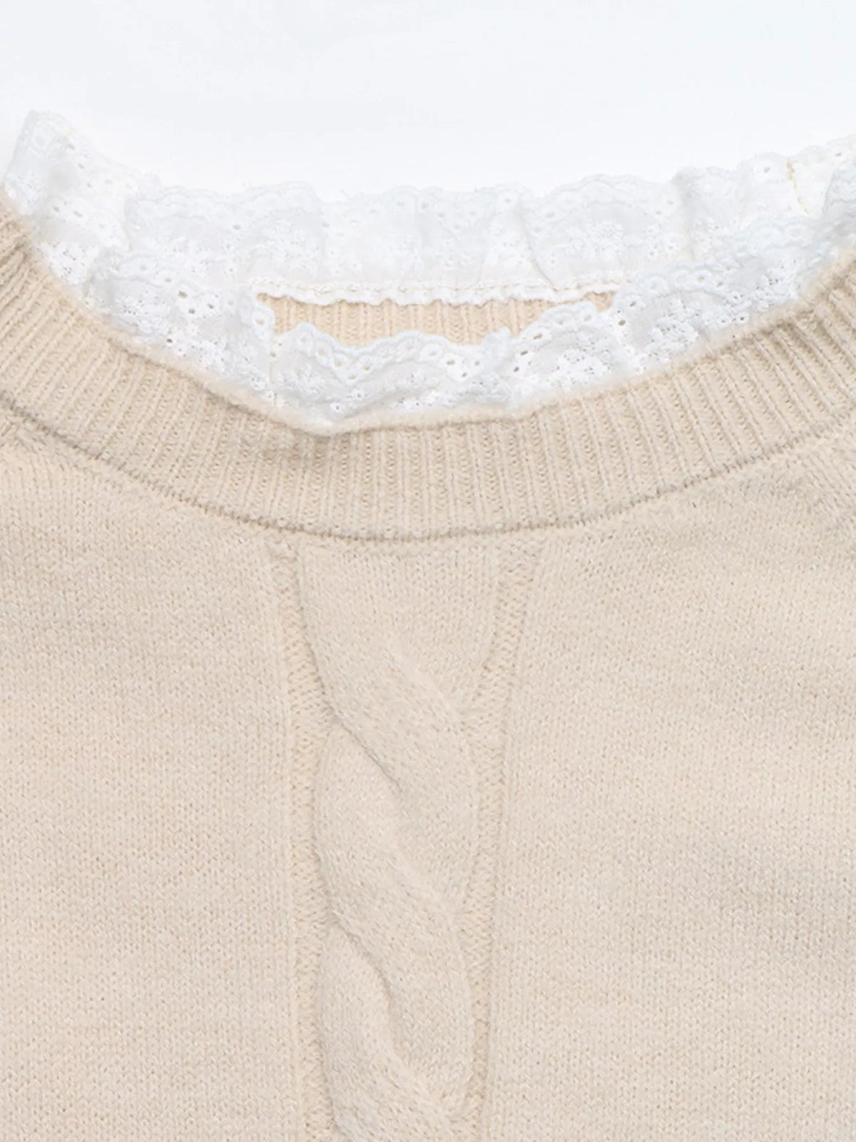 Cable Knit Raglan Sleeve Sweater Dress in Khaki, view 9