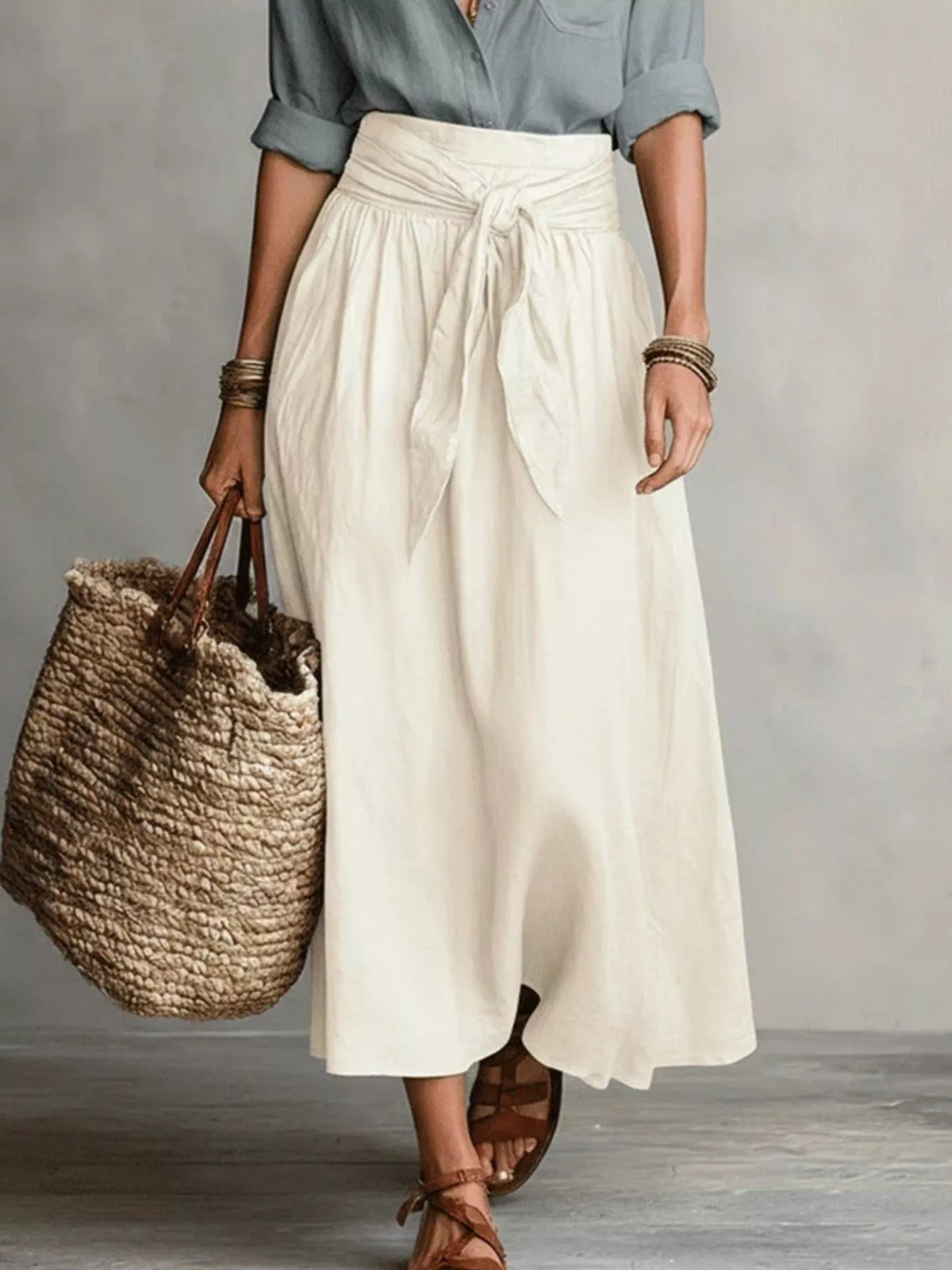 Full Size Button-Down Shirt and Skirt Set Plus Size - Lilixa.store