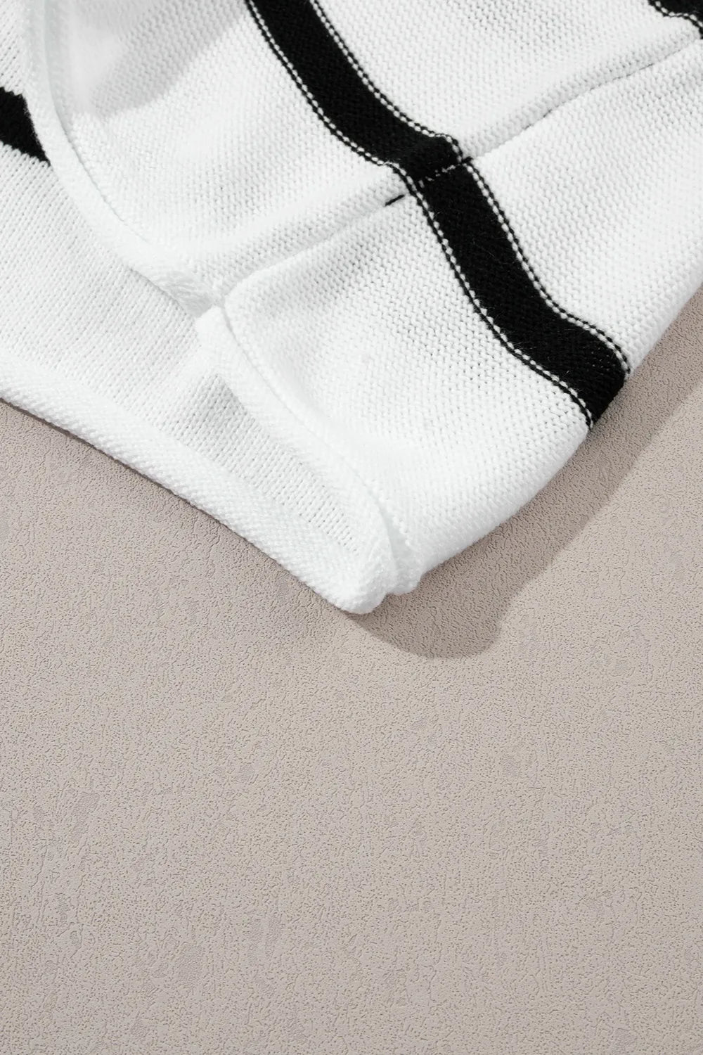 Striped Round Neck Cap Sleeve Sweater in White, view 6