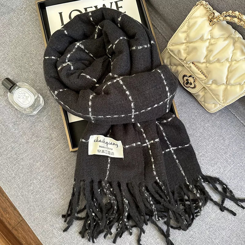 Fringe Plaid Scarf - Lilixa.store