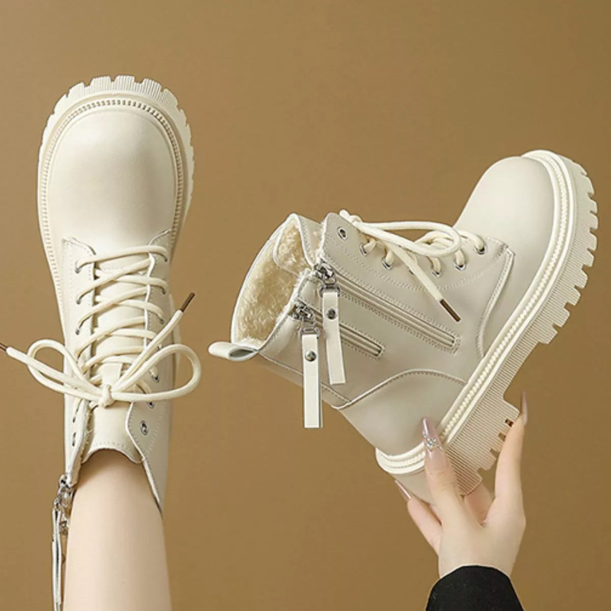 Lace-Up Ankle Combat Boots - Lilixa.store