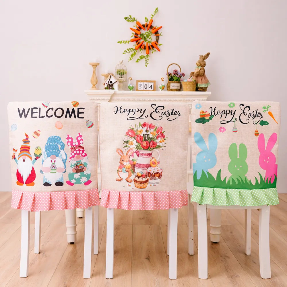 Easter Polka Dot Pleated Hem Chair Cover - Lilixa.store
