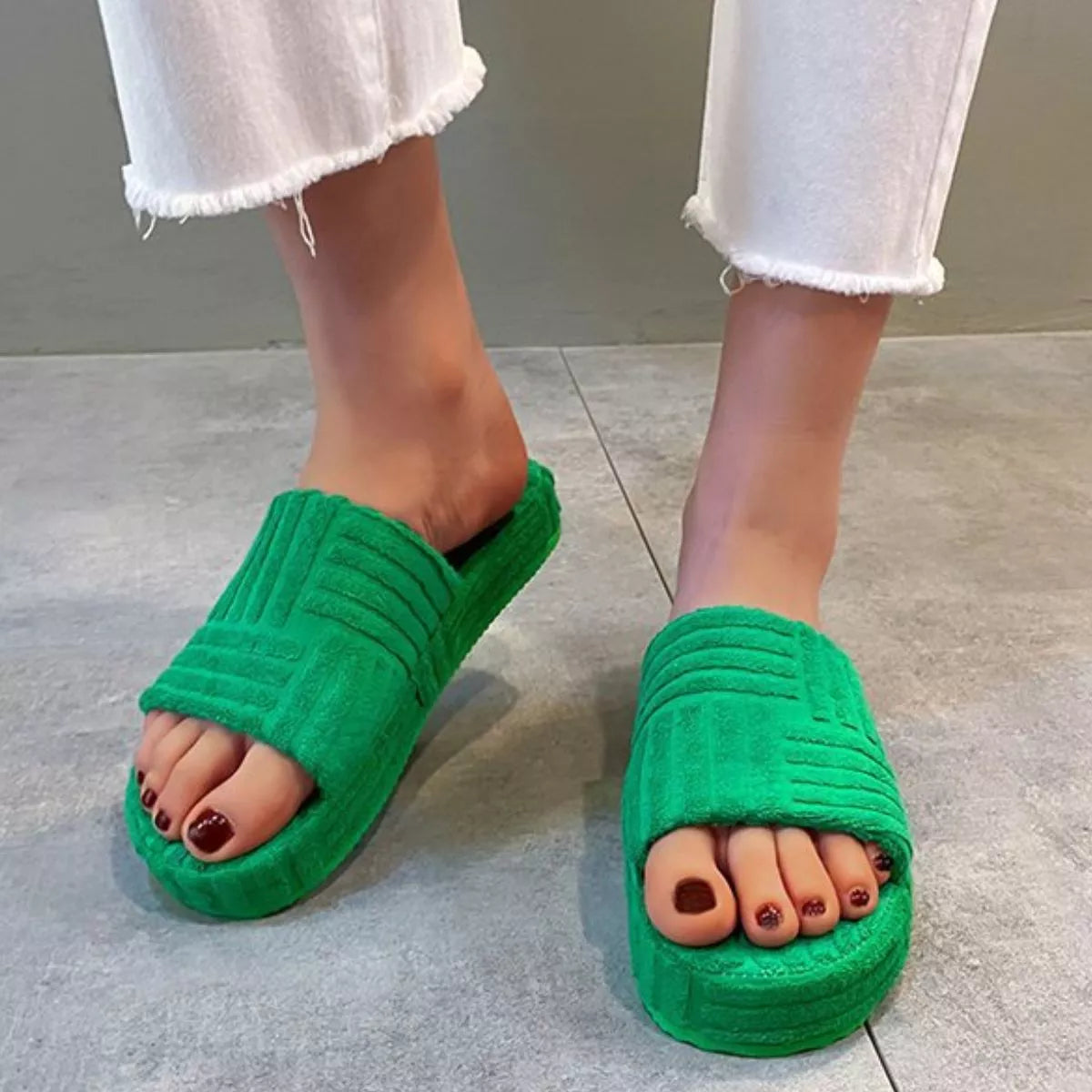 Open Toe Platform Slippers - Lilixa.store