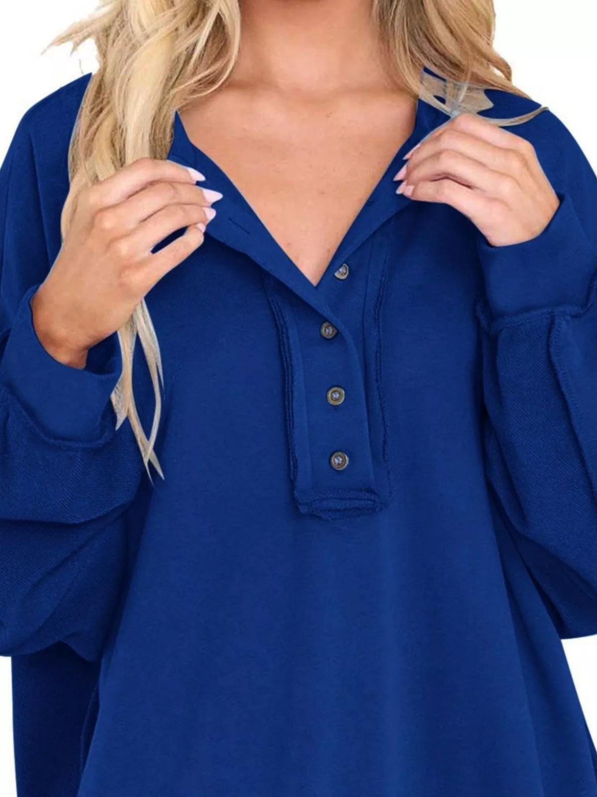Half Snap Long Sleeve Sweatshirt - Lilixa.store
