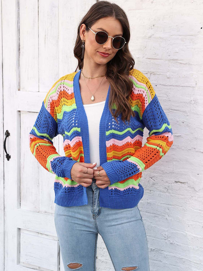 Open Front Openwork Cardigan - Lilixa.store