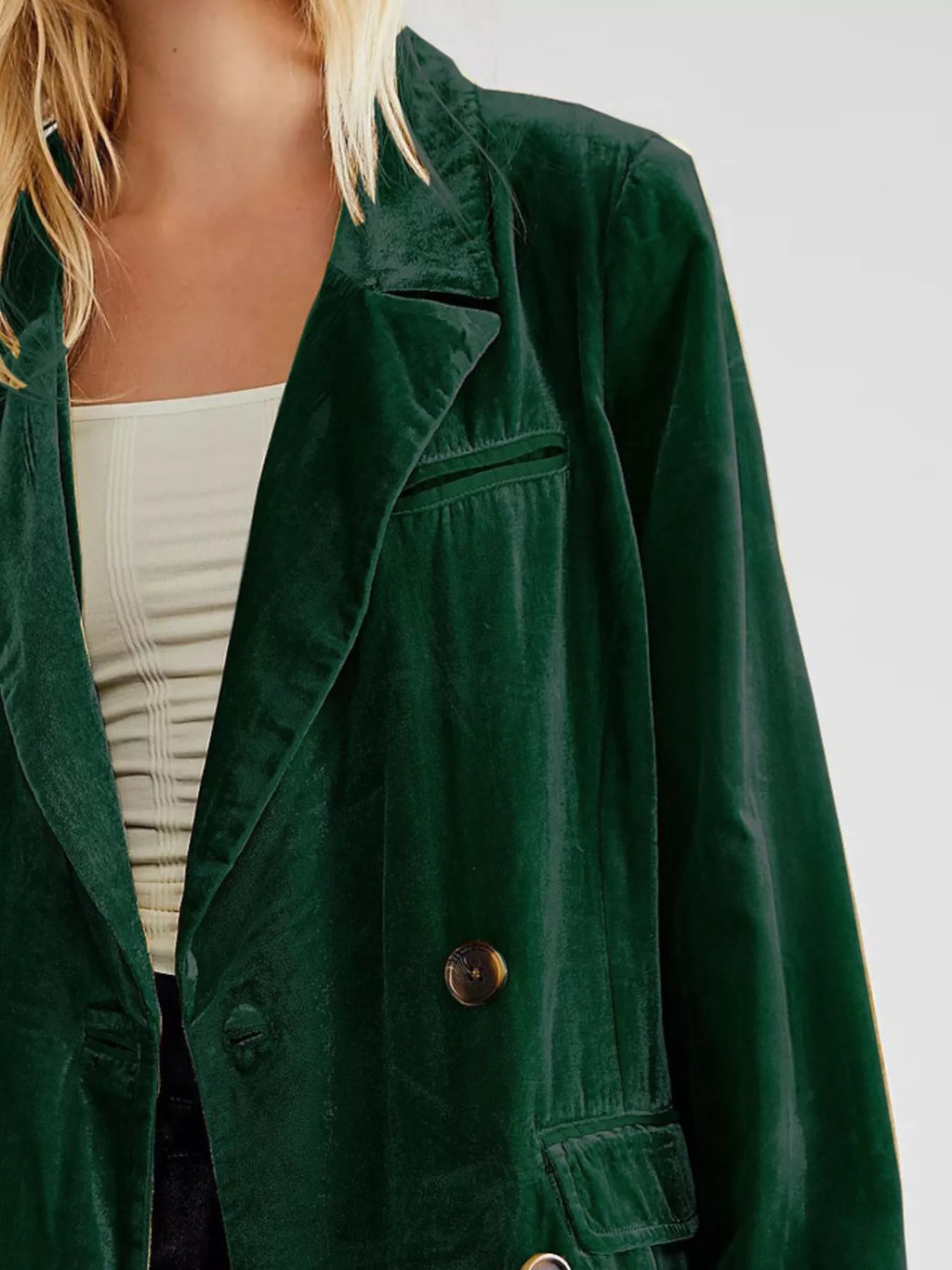 Lapel Collar Button Up Blazer - Lilixa.store