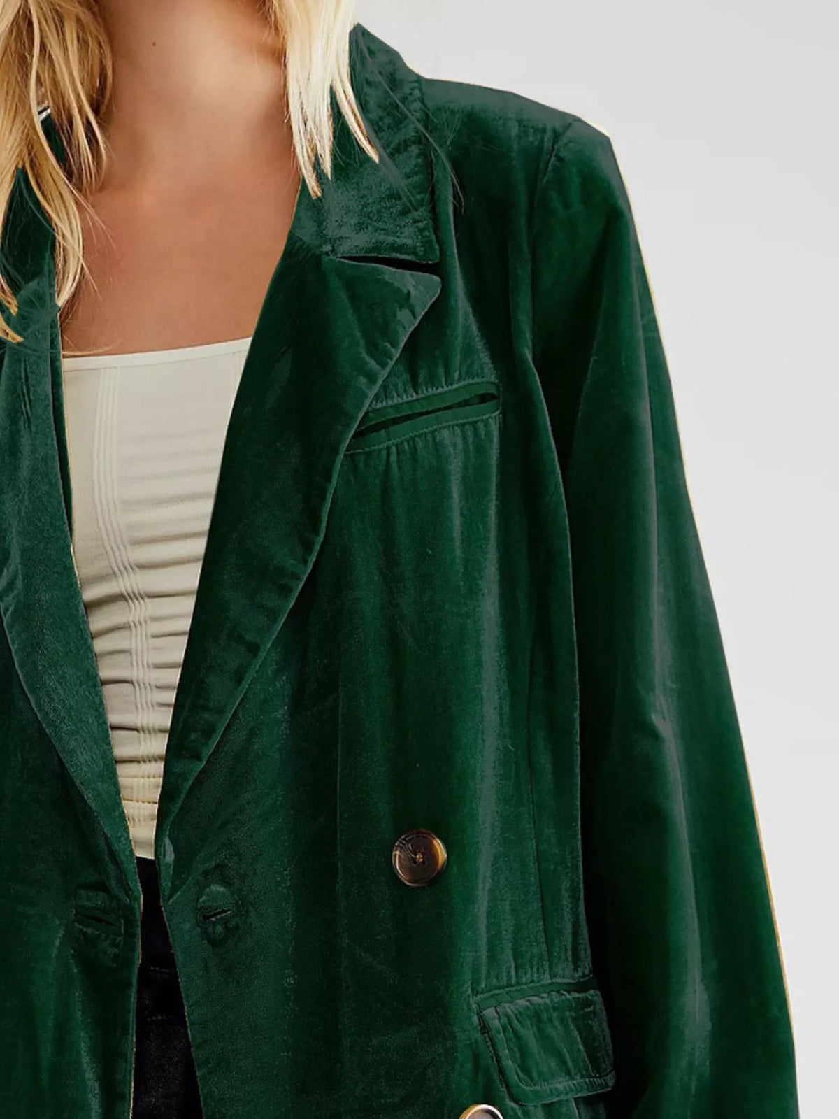 Lapel Collar Button Up Blazer - Lilixa.store