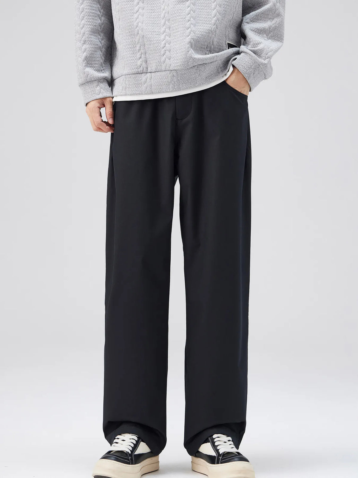 Men's Full Size Loose Fit Casual Pants Plus Size in Black
