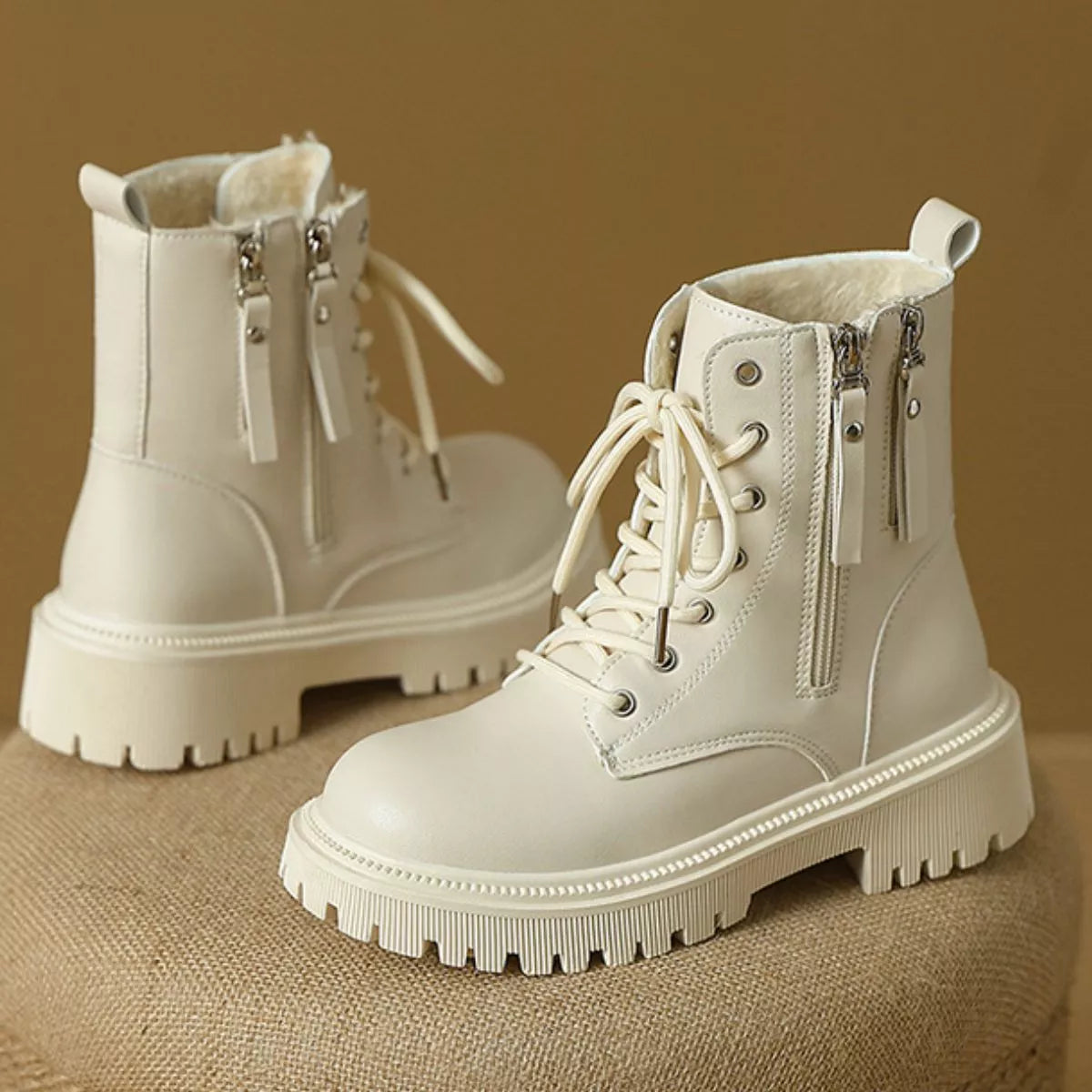 Lace-Up Ankle Combat Boots - Lilixa.store