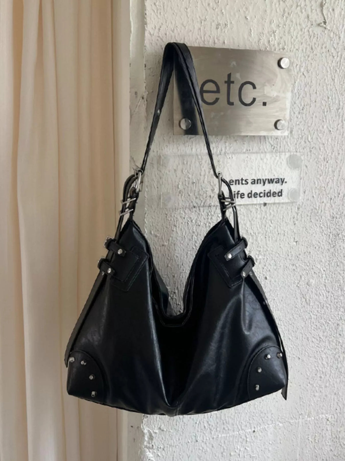 Rivet Decor Shoulder Bag - Lilixa.store