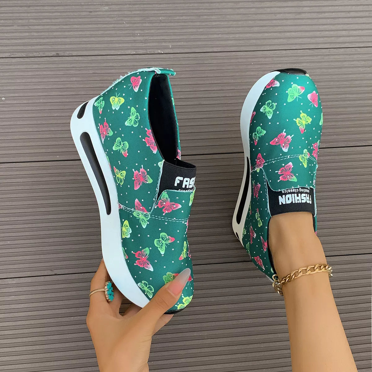 Butterfly Round Toe Slip-Ons, view 2