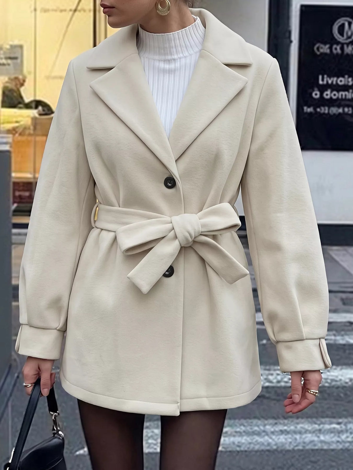 Lapel Collar Button Up Outerwear - Lilixa.store