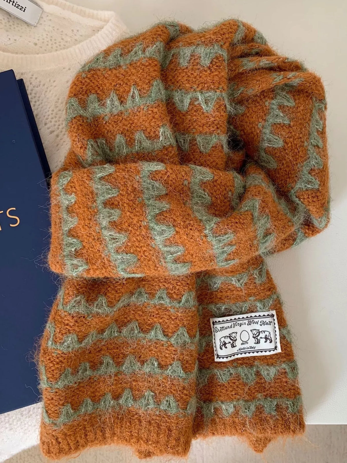 Vintage Knitted Pattern Scarf - Lilixa.store