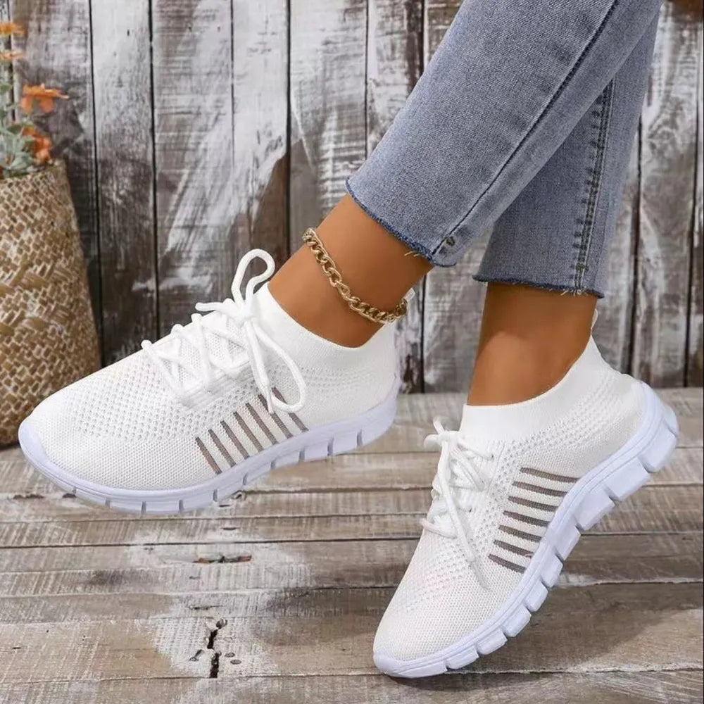 Breathable Mesh Round Toe Lace Up Athletic - Lilixa.store
