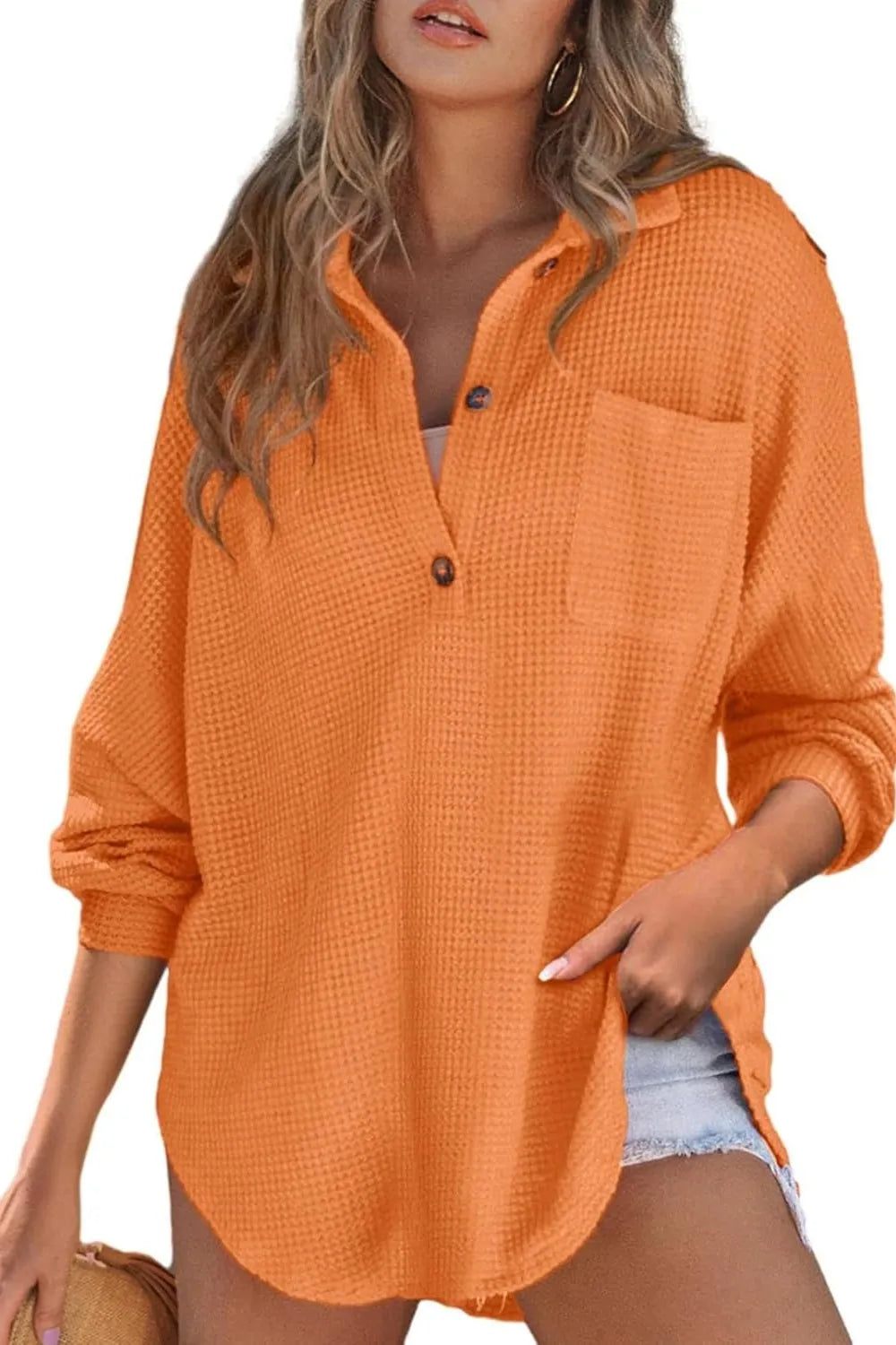 Half Button Long Sleeve Sweatshirt - Lilixa.store