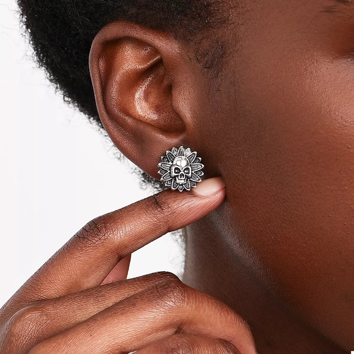 Halloween Skull Sunflower Stud Earrings - Lilixa.store
