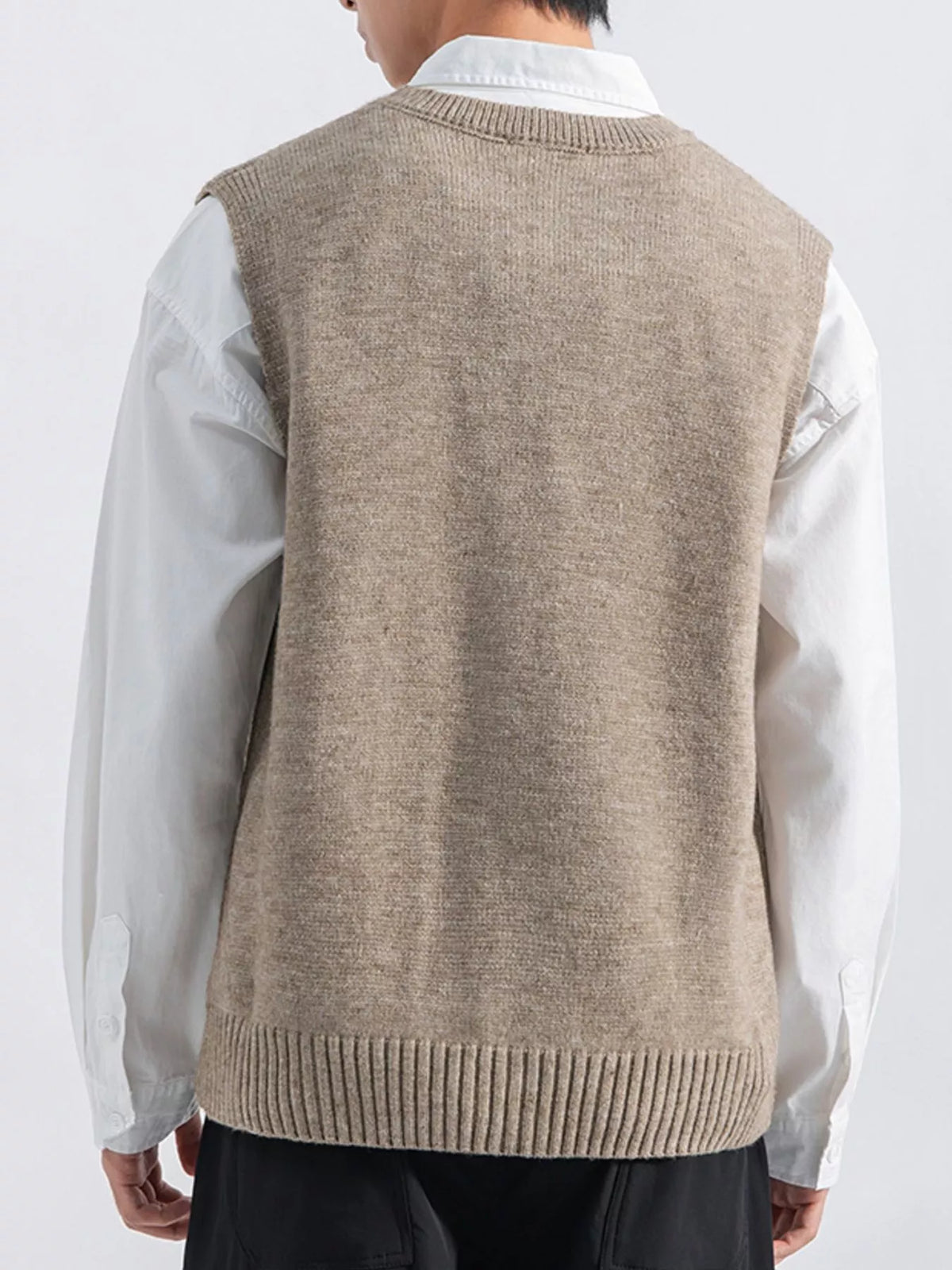 Men's Plus Size Ribbed Hem Sweater Vest - Lilixa.store