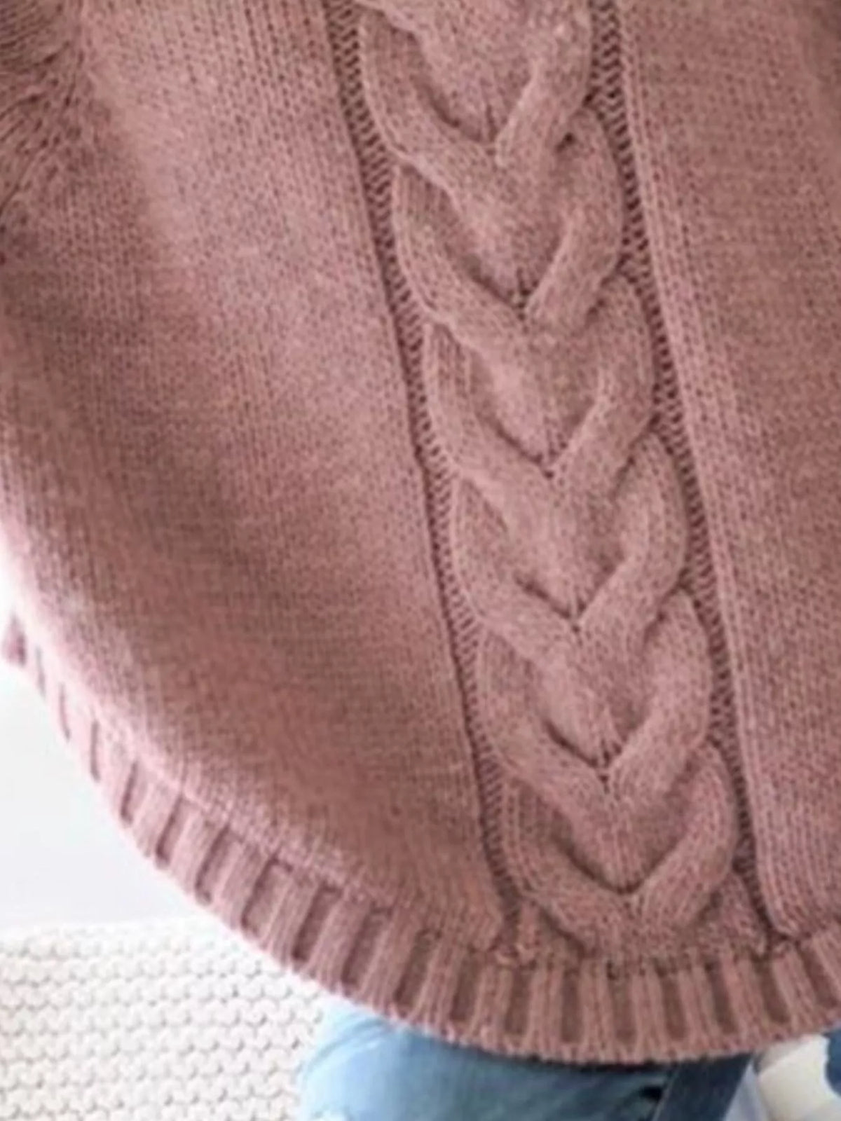 Cable-Knit Long Sleeve Sweater - Lilixa.store