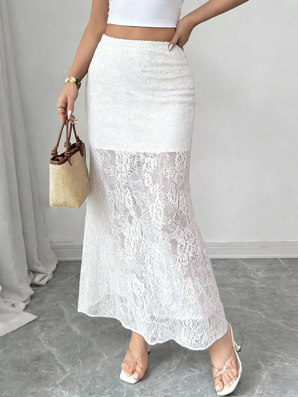 Lace Mermaid Maxi Skirt - Lilixa.store