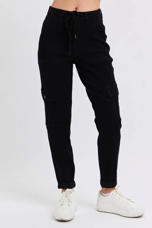 Judy Blue Full Size High Waist Cargo Cuffed Jogger Plus Size - Lilixa.store