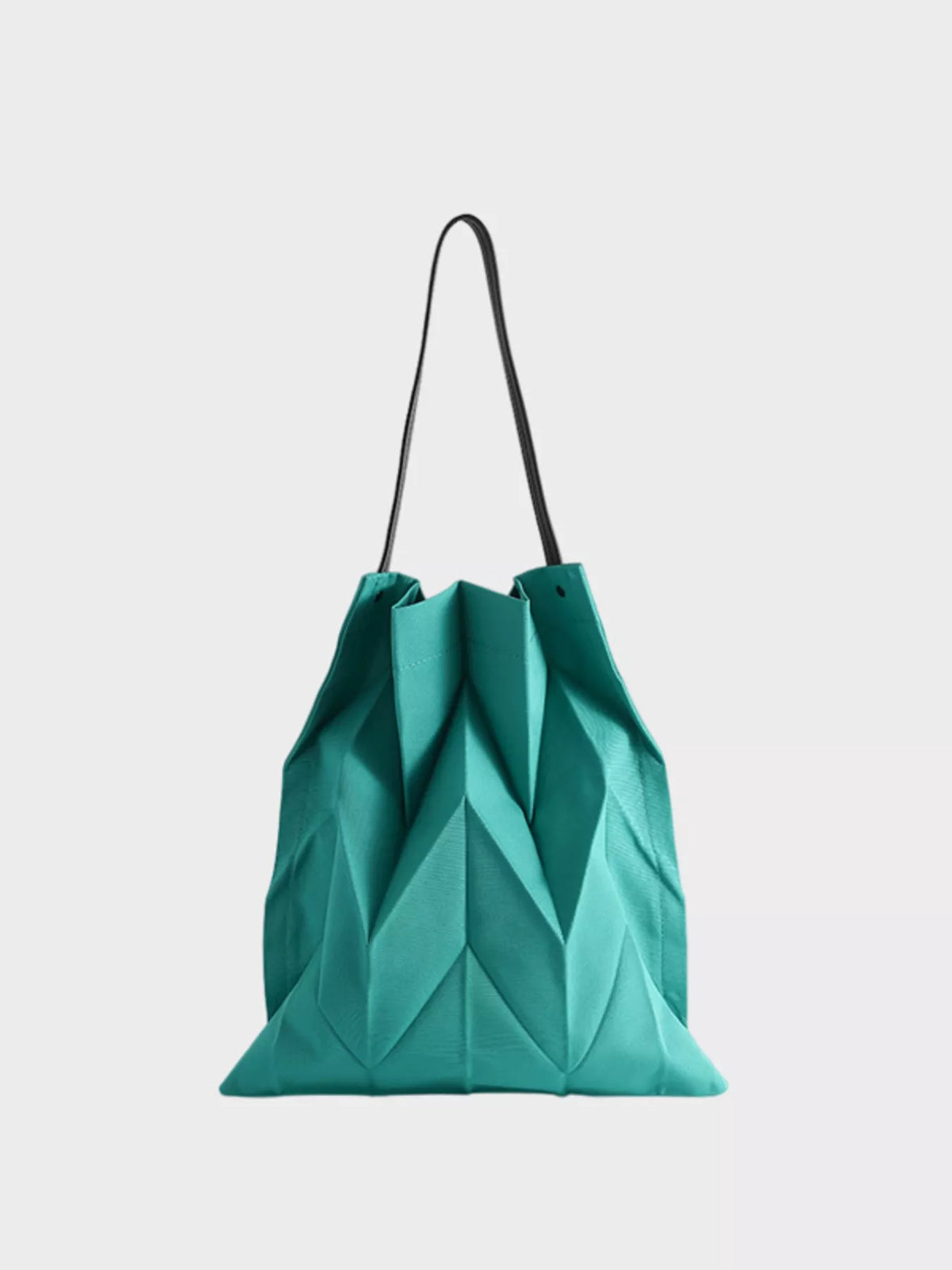 Minimalist Geometric Pleated Tote Handbag in Green