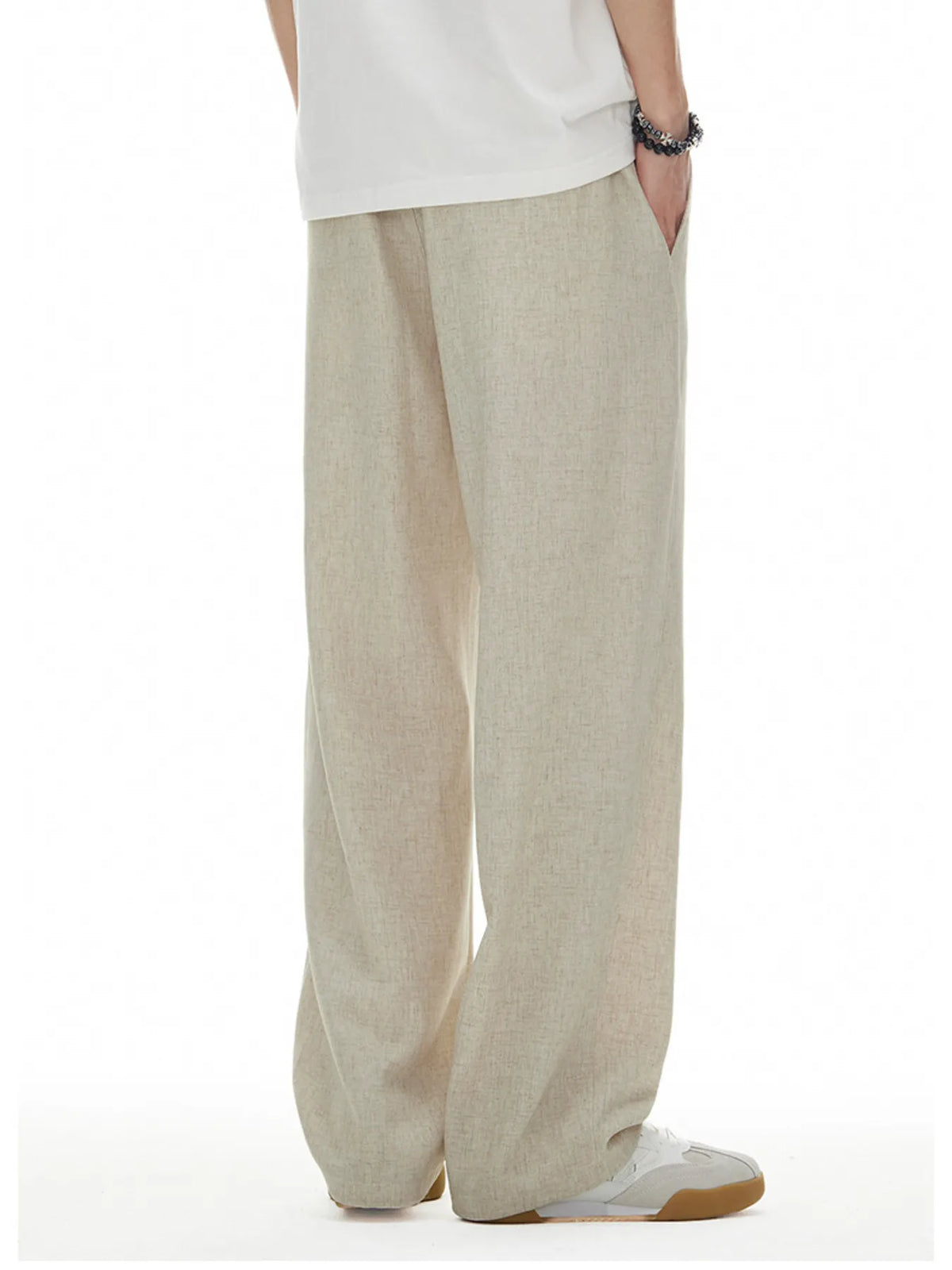 Men's Plus Size Drawstring Wide Leg Pants, view 2