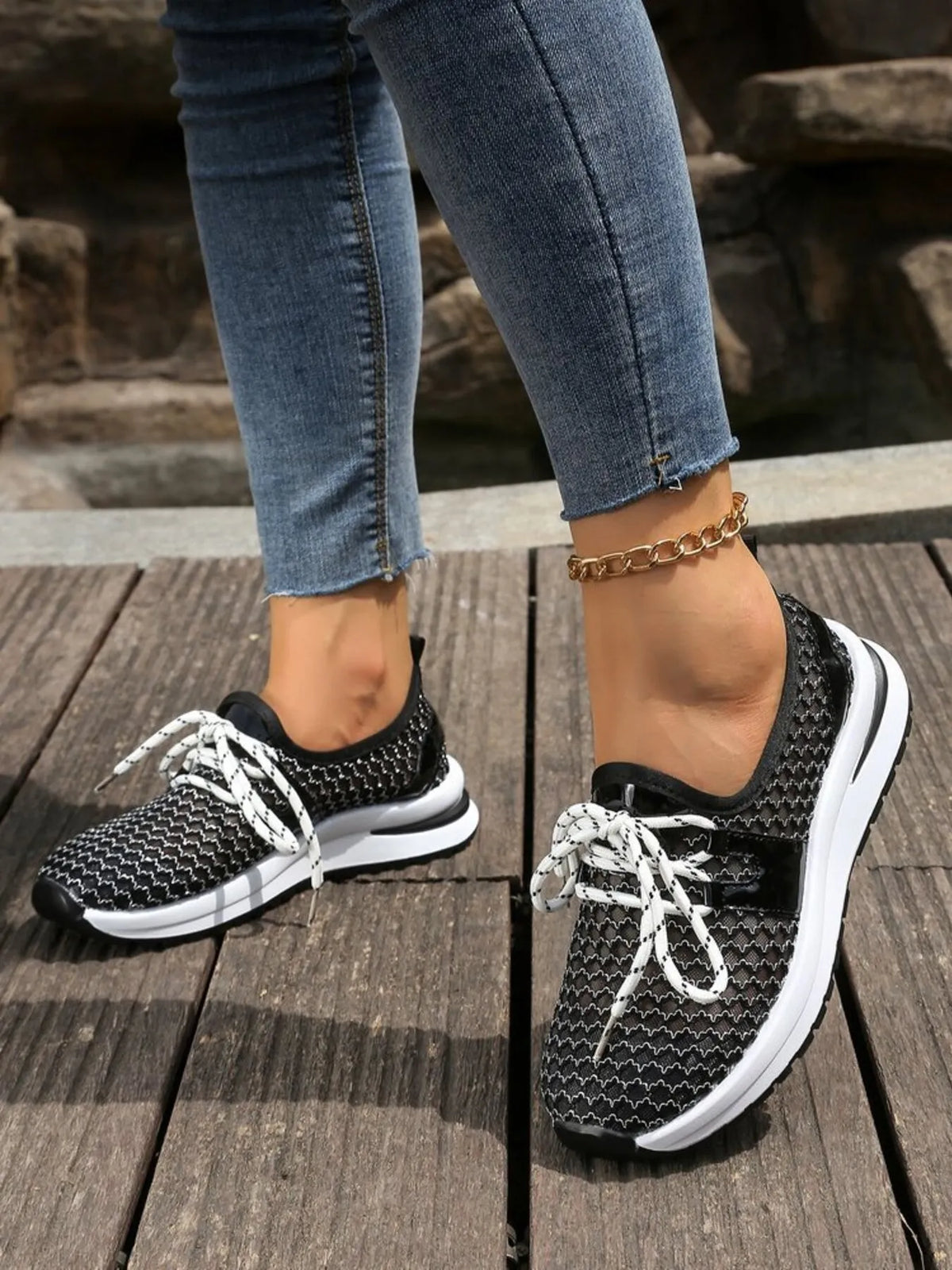 Breathable Mesh Lace-Up Athletic - Lilixa.store