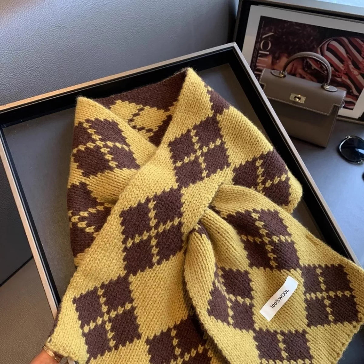 Argyle Pattern Warm Winter Scarf - Lilixa.store