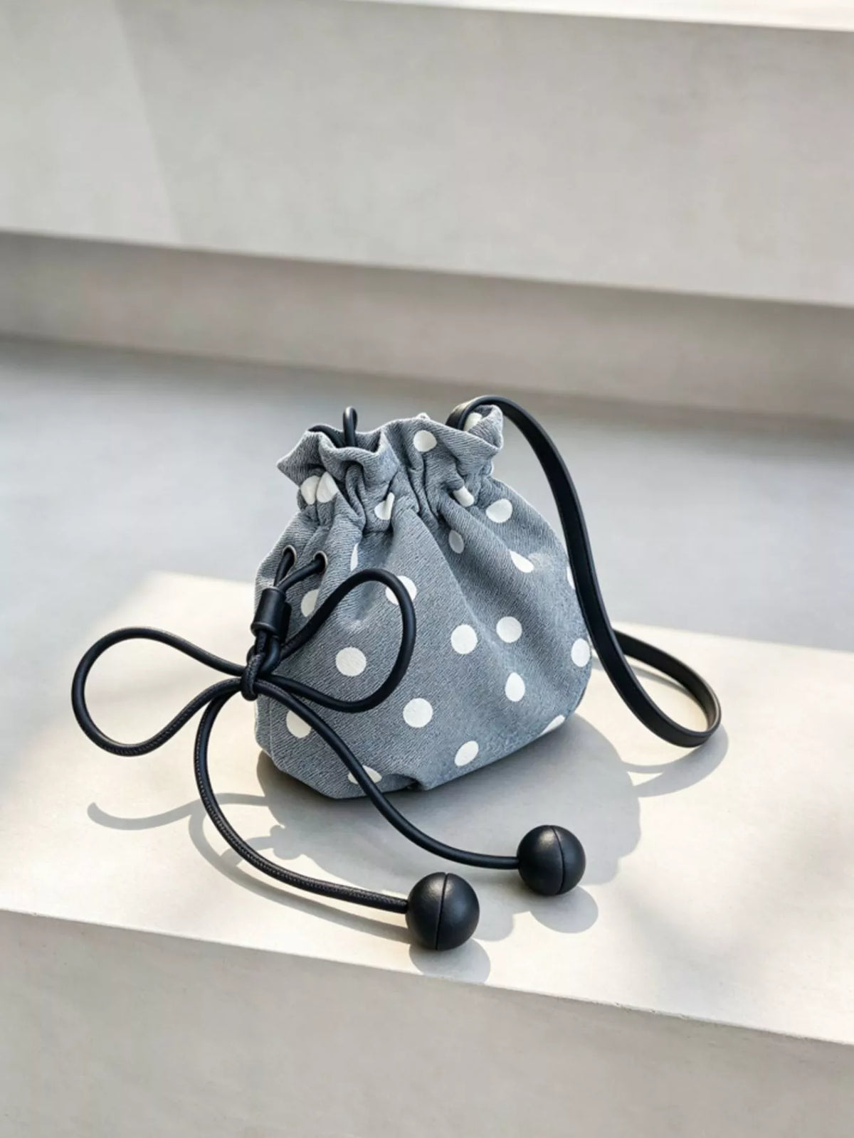 Polka Dot Drawstring Crossbody Bag