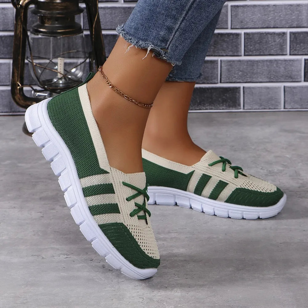 Mesh Contrast Flat Slip-Ons, view 2