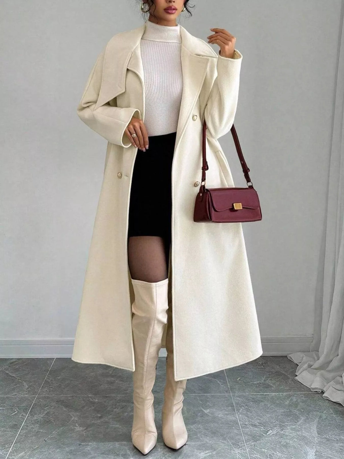 Double-Breasted Longline Coat