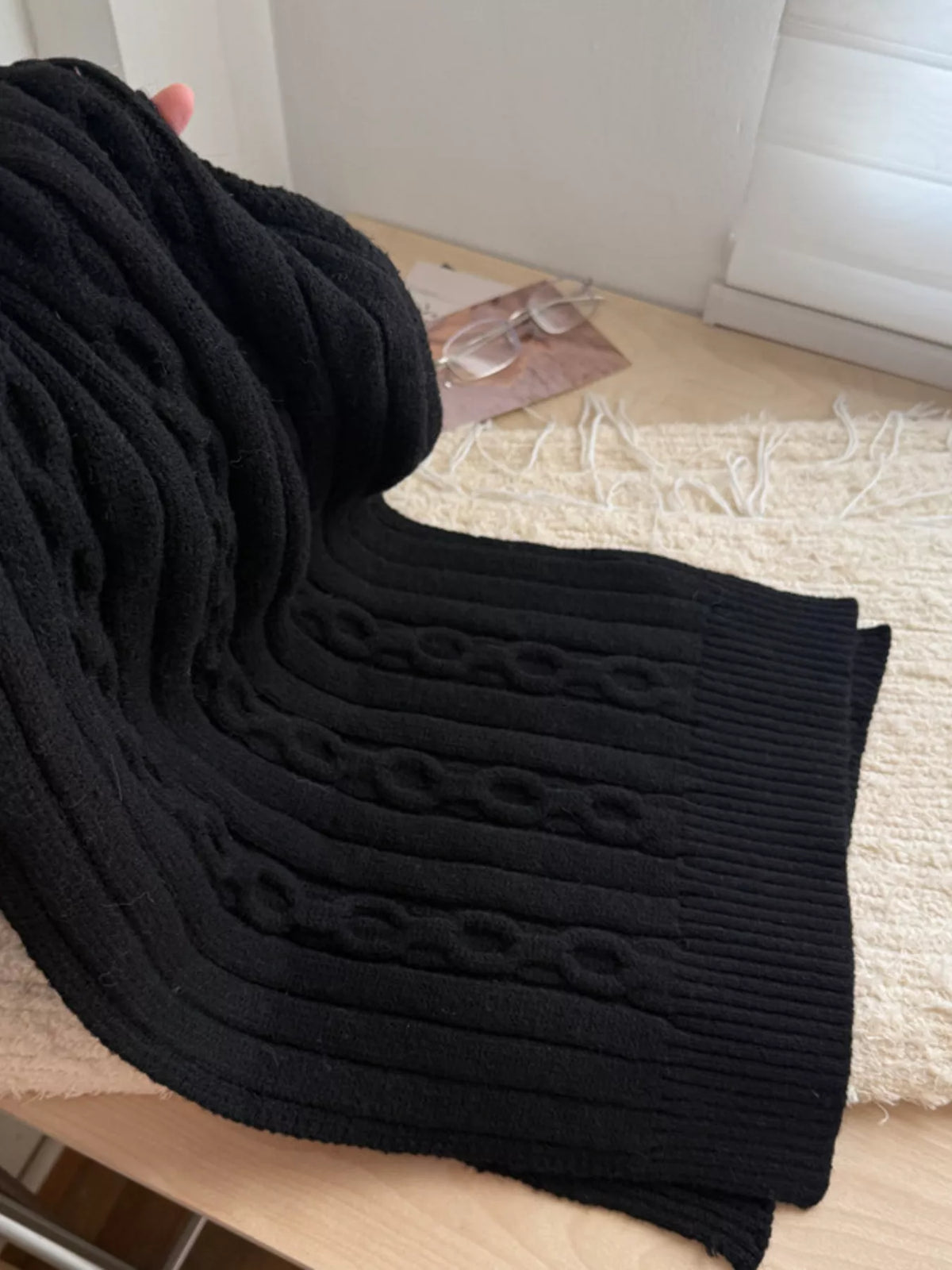 Textured Knit Winter Scarf - Lilixa.store