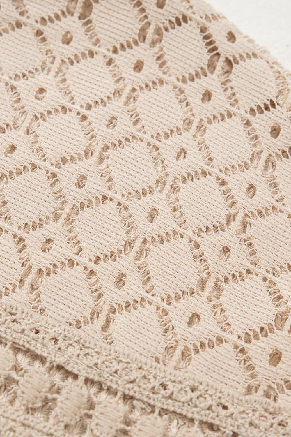Lace Patchwork Waffle Short Sleeve Knit Top - Lilixa.store