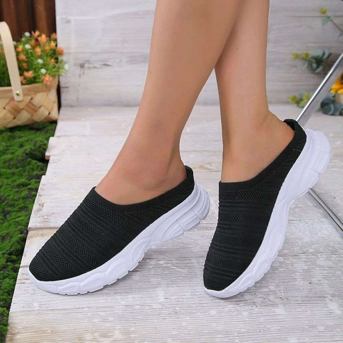 Breathable Mesh Round Toe Slip-Ons, view 2