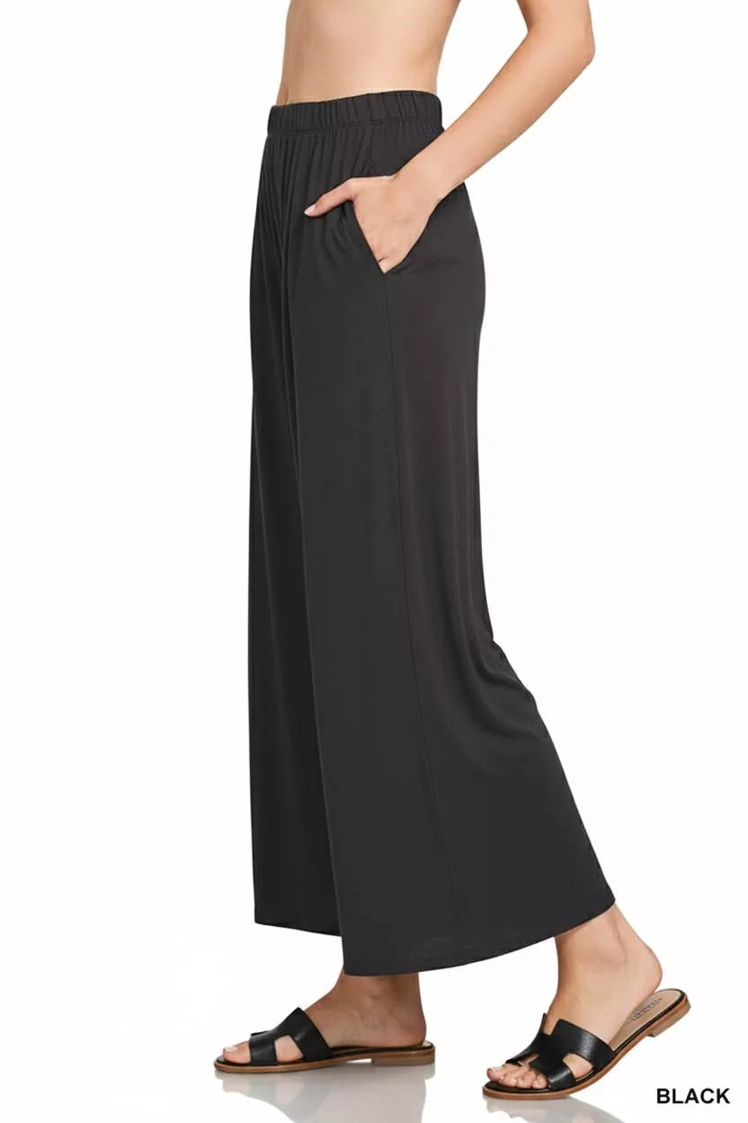 Zenana Elastic Waist Comfy Lounge Pants - Lilixa.store
