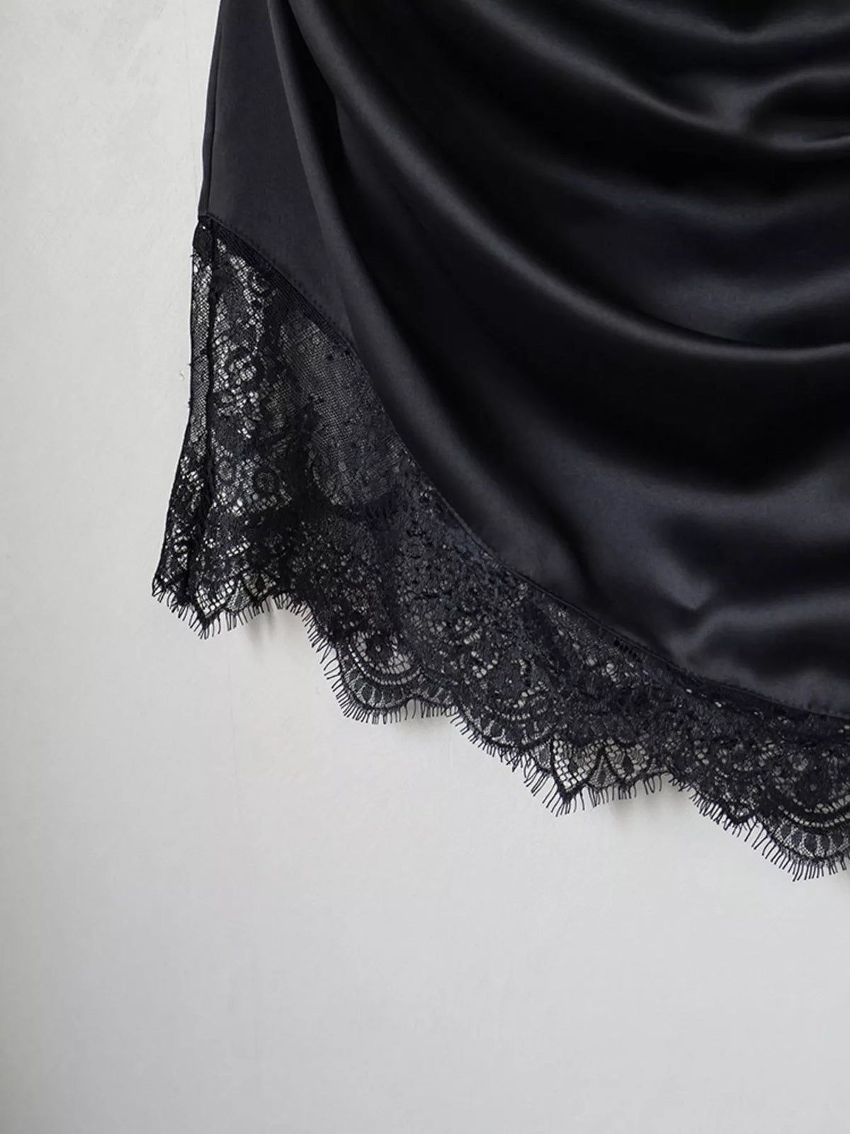 Satin Mini Dress with Lace Detachable Cape - Lilixa.store