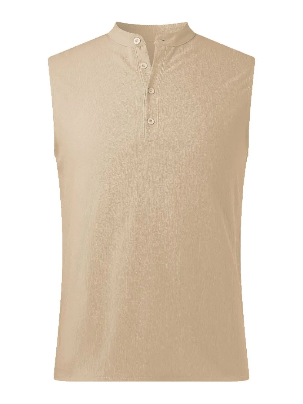 Men's Full Size Button Detail Tank Plus Size in Khaki