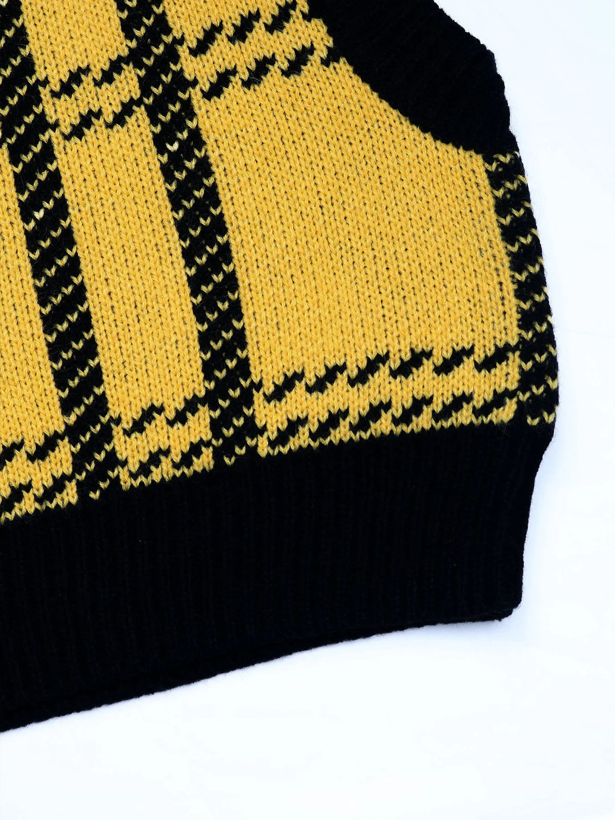 Plaid V-Neck Cropped Sweater Vest in Yellow, view 8