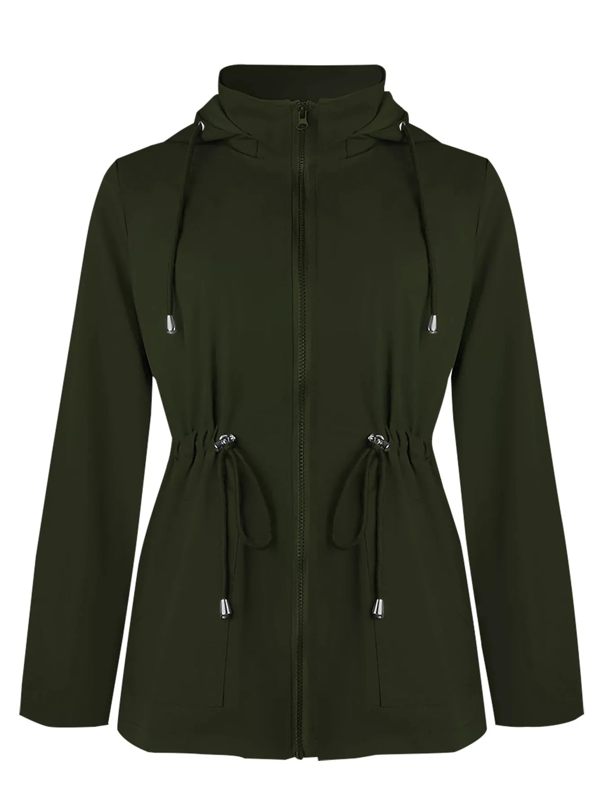 Zip Up Waterproof Hooded Outerwear - Lilixa.store