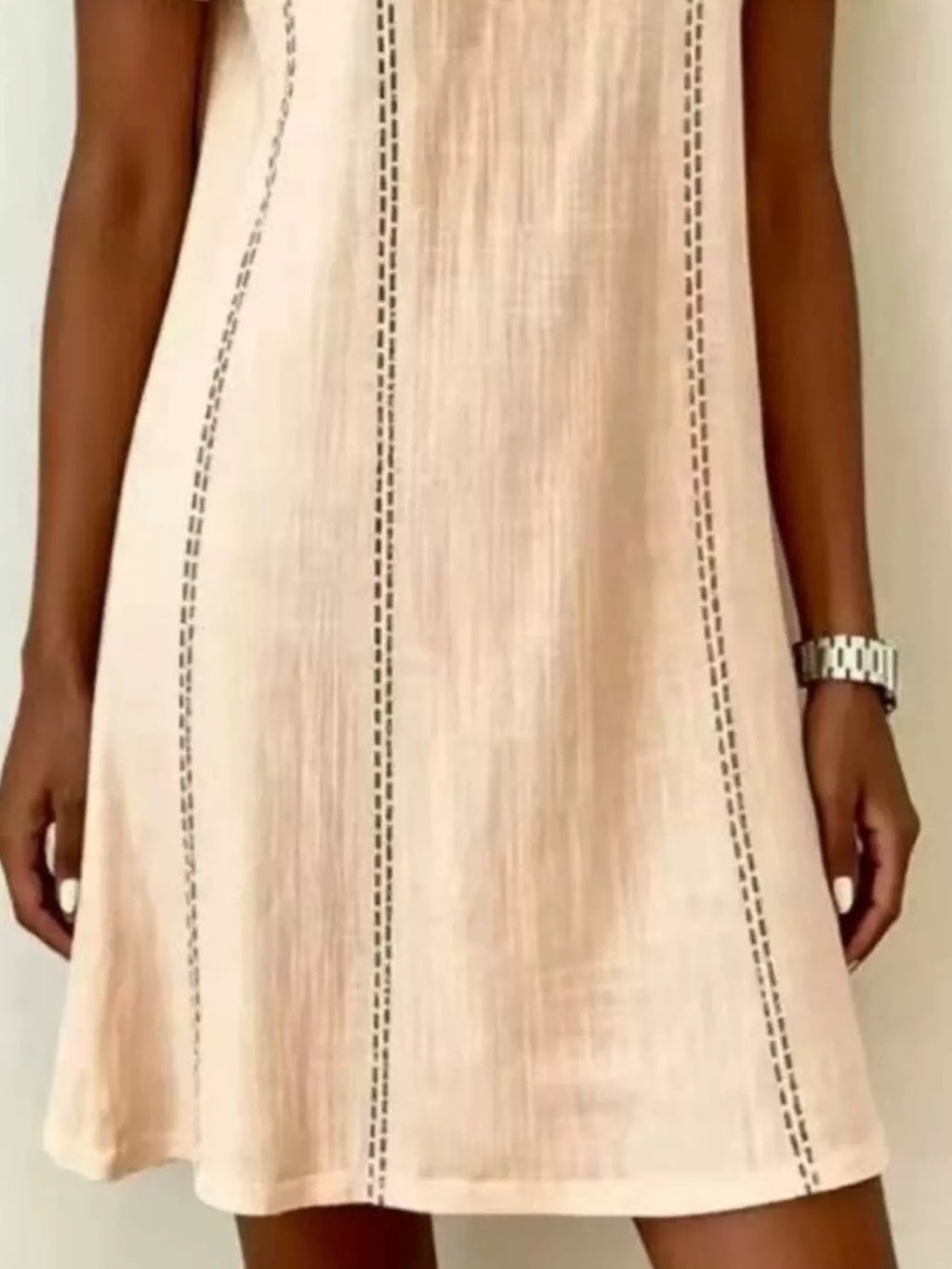Full Size Button Detail Short Sleeve Shift Dress Plus Size - Lilixa.store