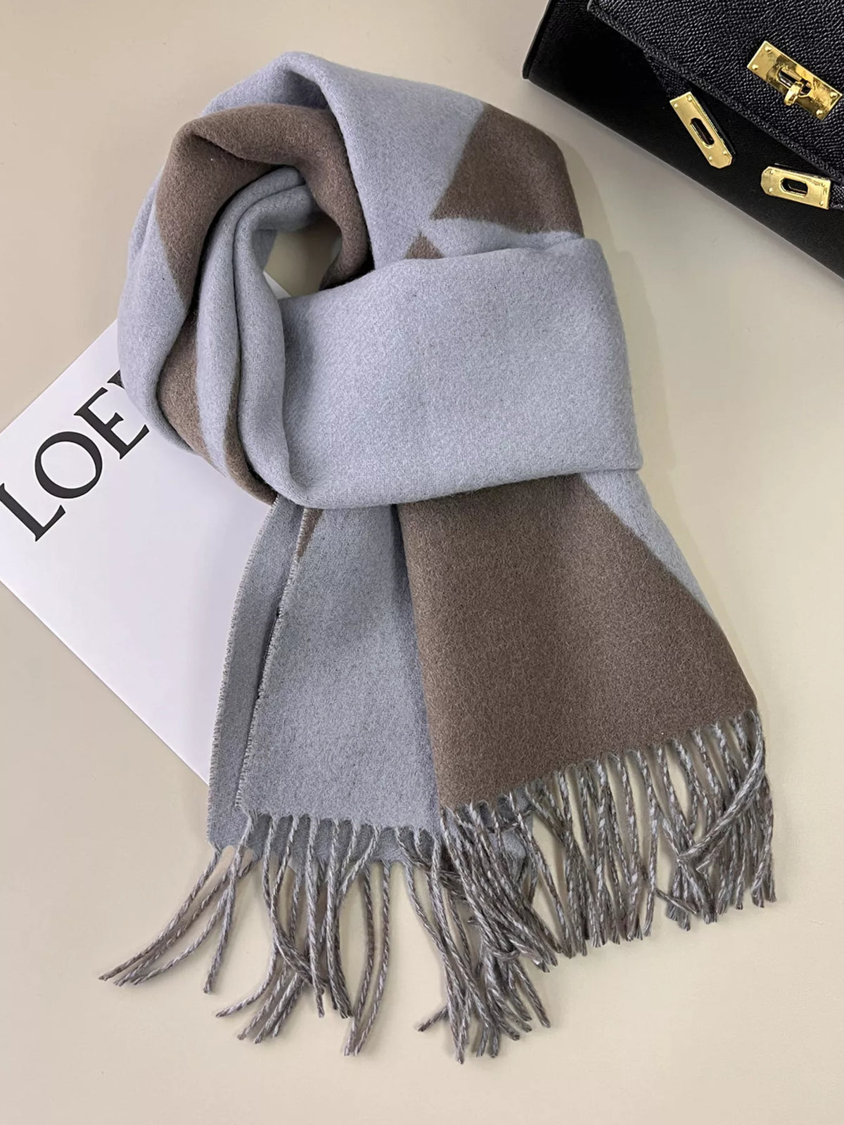 Fringe Color Block Scarf - Lilixa.store