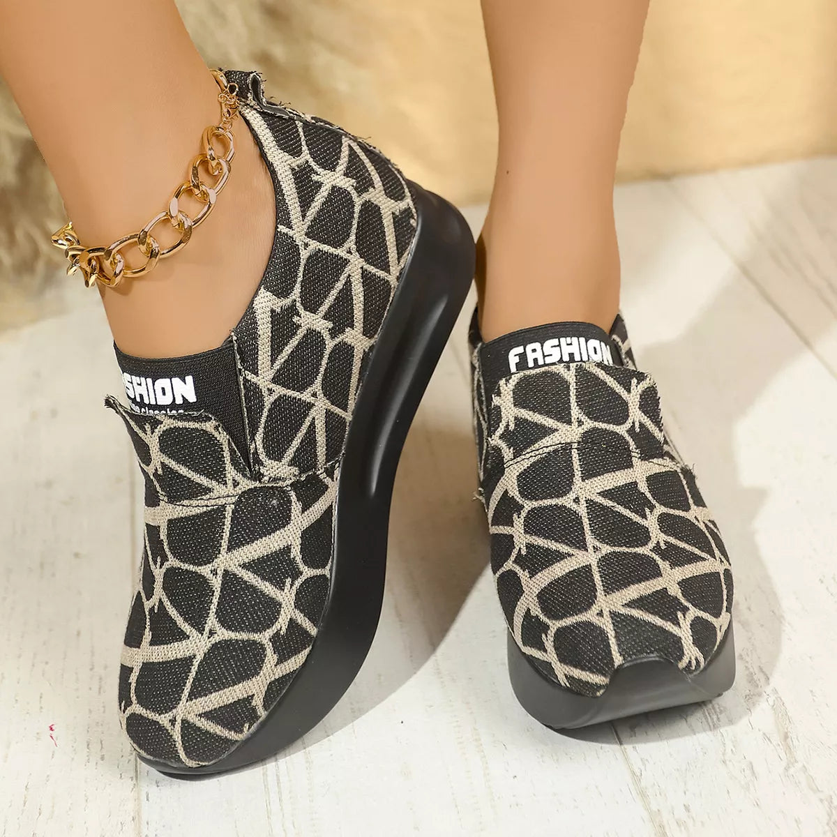 Round Toe Platform Slip-Ons - Lilixa.store