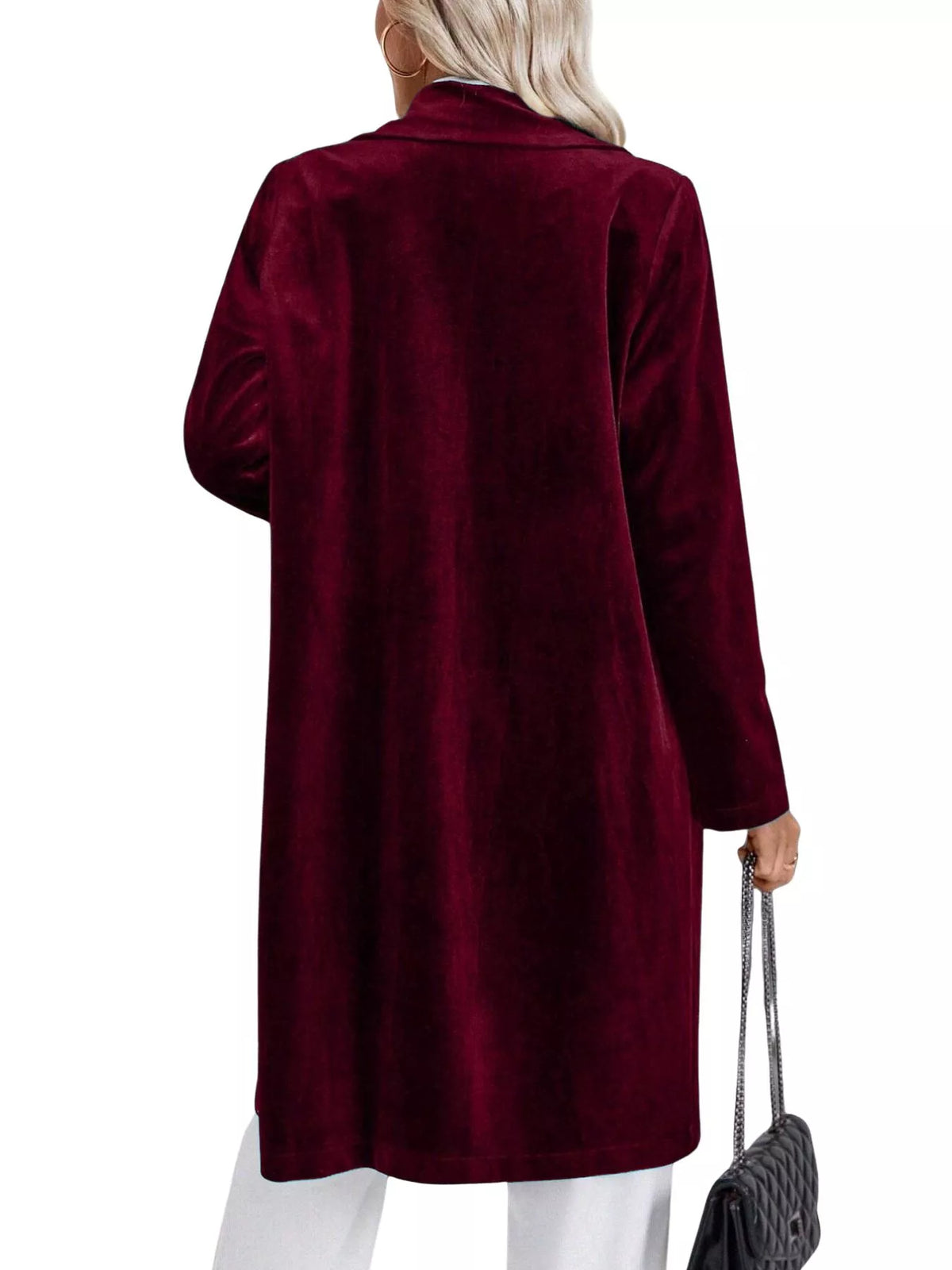 Lapel Collar Long Sleeve Longline Coat - Lilixa.store
