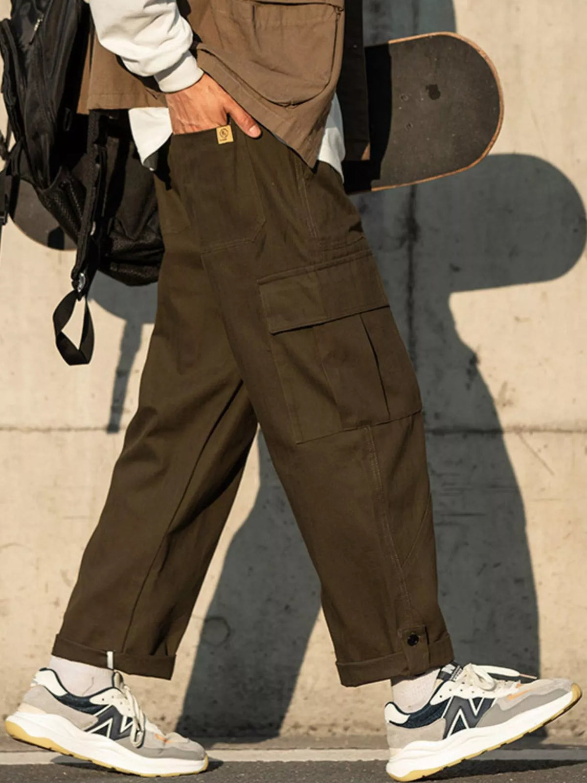 Men's Plus Size Casual Loose Fit Cargo Pants, view 3