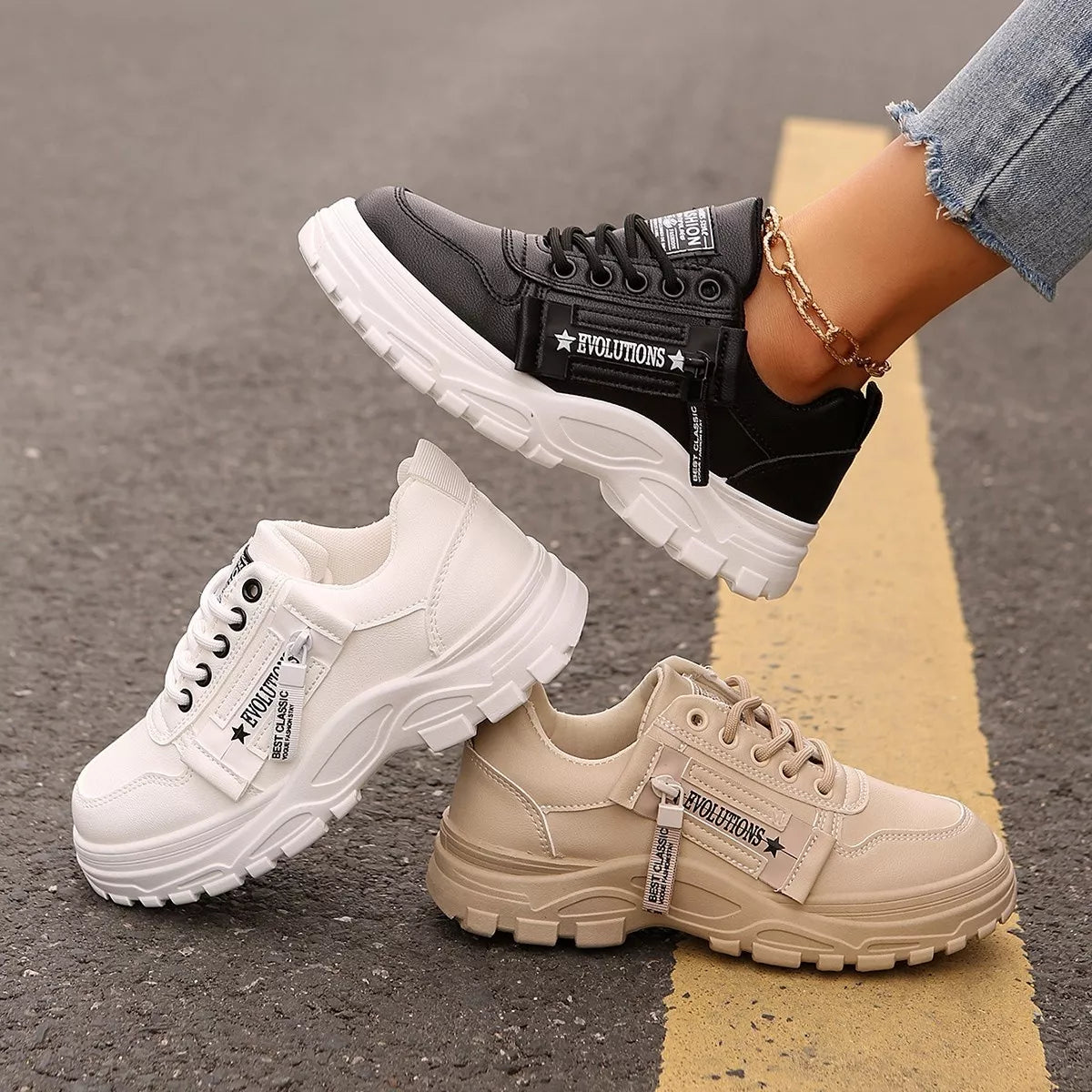 Lace Up Round Toe Athletic - Lilixa.store