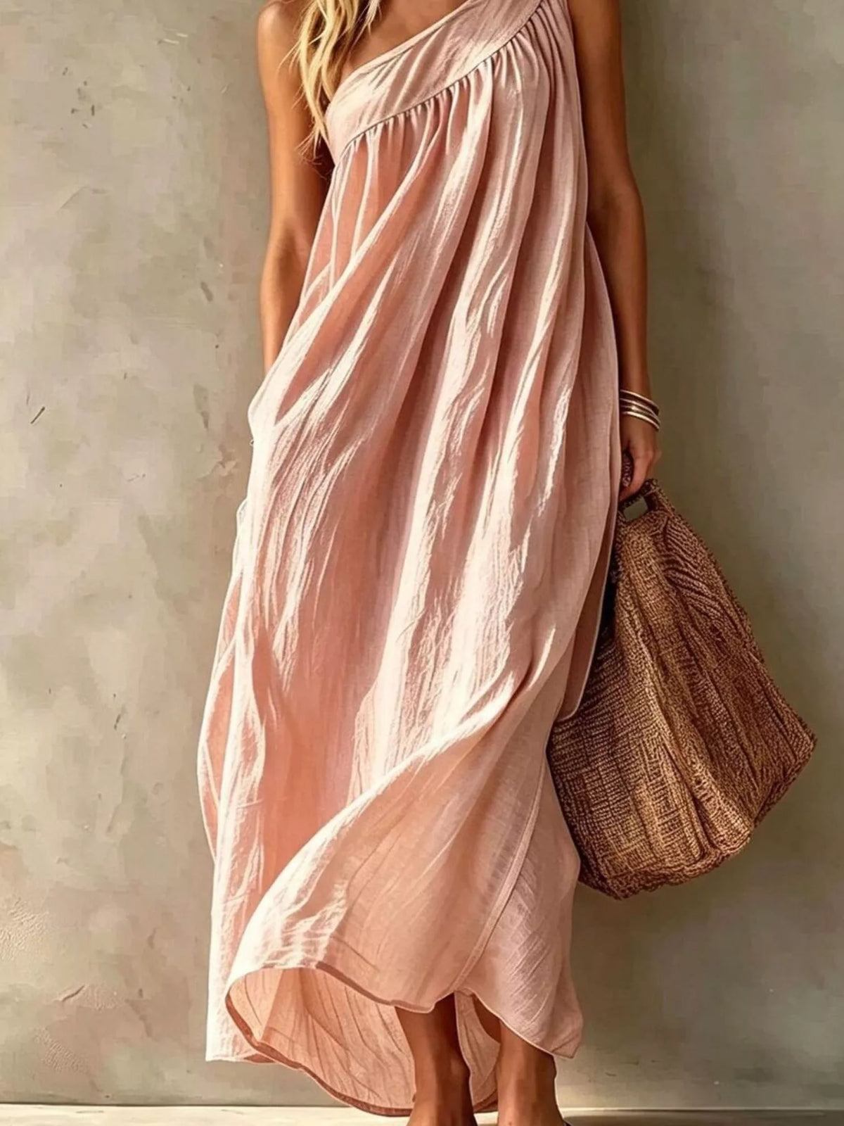 Full Size One-Shoulder Maxi Dress Plus Size - Lilixa.store